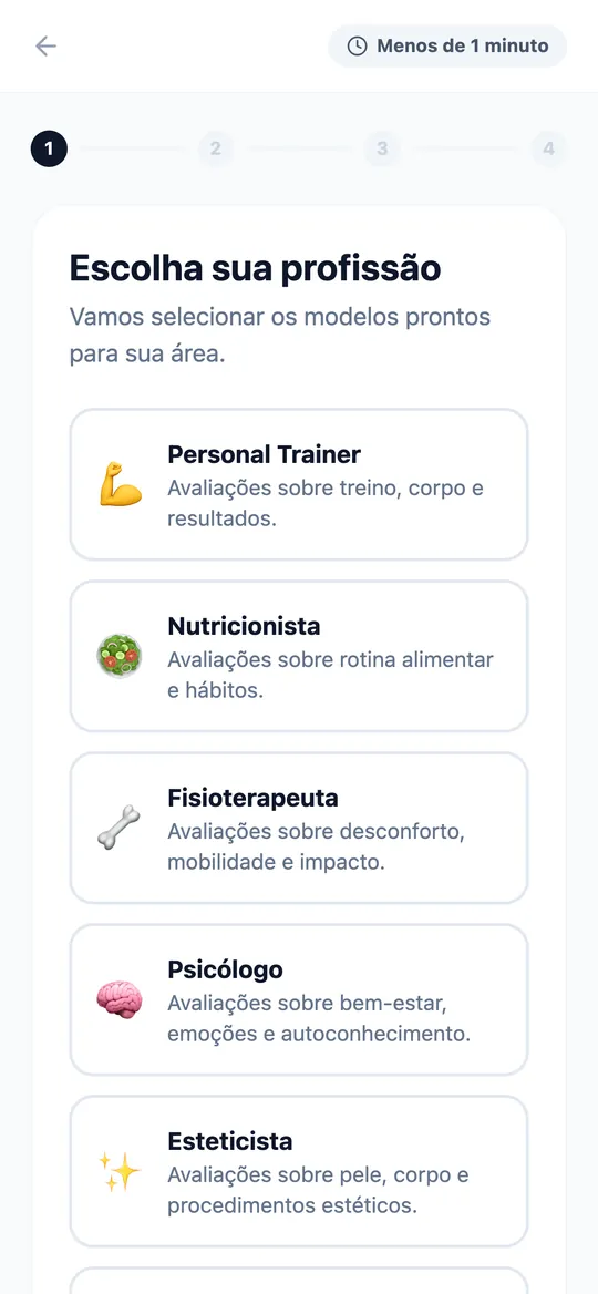 Tela real: escolha da profissão