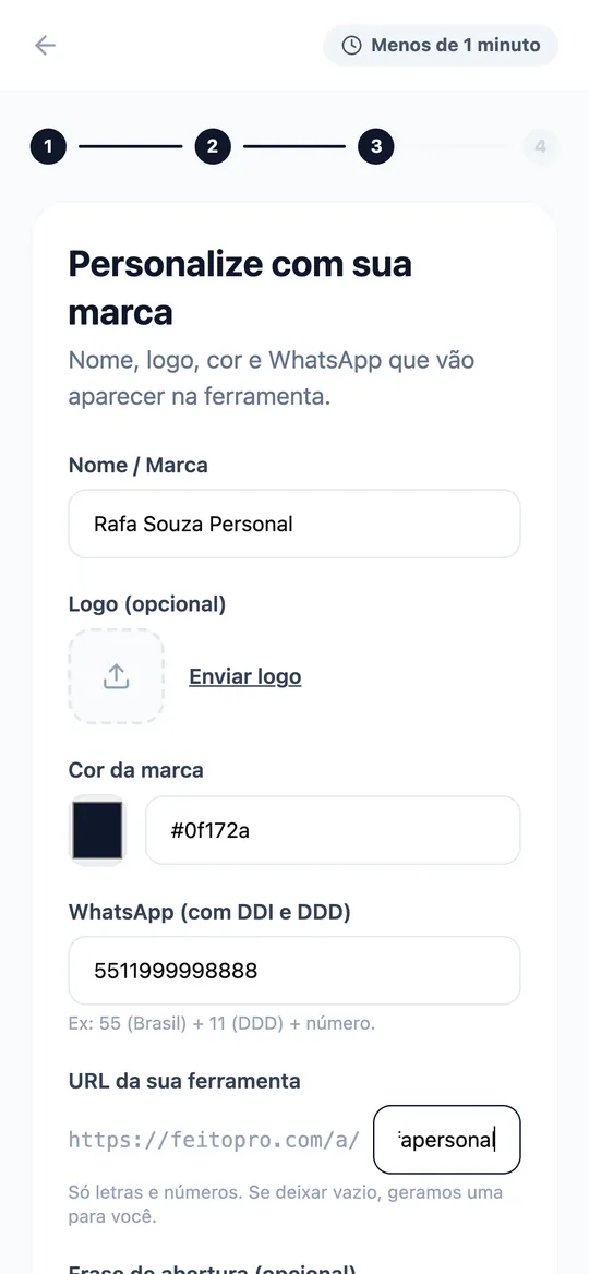 Tela real: personalização com a sua marca
